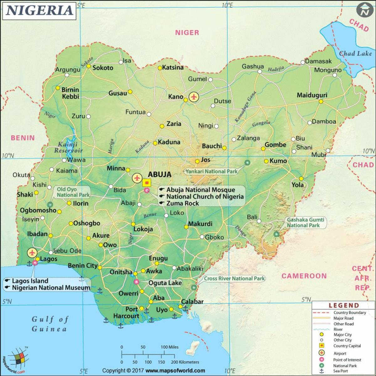 کی تصاویر نائجیریا کا نقشہ