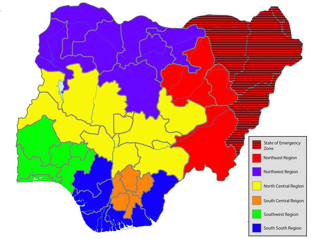 نقشہ نائیجیریا کے تمام دکھا ، امریکہ