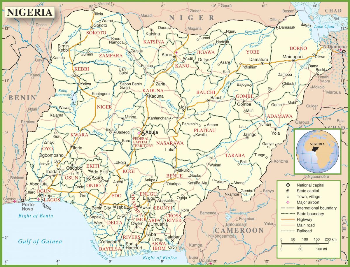 مکمل نقشہ نائیجیریا کے