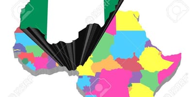 نقشہ افریقہ کے ساتھ نائیجیریا روشنی ڈالی