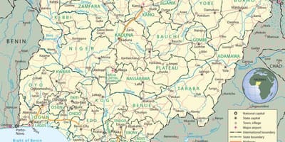 نقشہ نائیجیریا کے دکھا امریکہ اور دارالحکومتوں