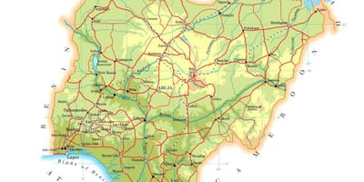 نقشہ نائیجیریا کی بلندی