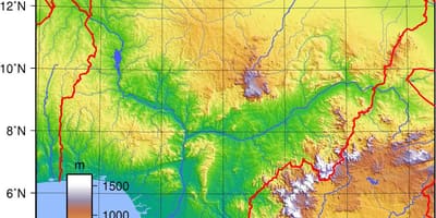 نقشہ نائیجیریا کے topographic