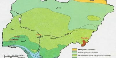 نقشہ نائیجیریا کے دکھا پودوں