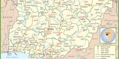 مکمل نقشہ نائیجیریا کے