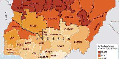 کا نقشہ نائیجیریا مذہب